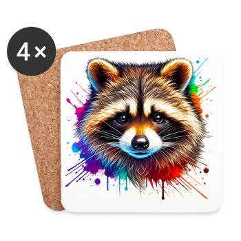 Raccoon - Coasters (set of 4) - white - Front