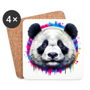 Panda - Untersetzer (4er-Set) - Weiß - Vorne
