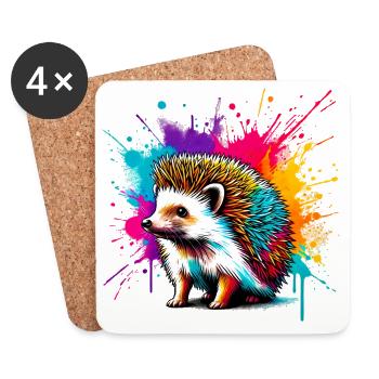 Igel - Untersetzer (4er-Set) - Weiß - Vorne