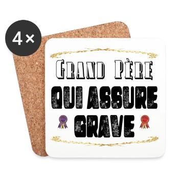 Grand Père Qui Assure Grave - Dessous de verre (lot de 4) - blanc - Devant