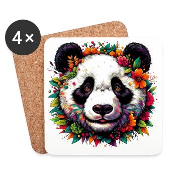 Panda - Untersetzer (4er-Set) - Weiß - Vorne