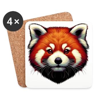Petit panda - Dessous de verre (lot de 4) - blanc - Devant