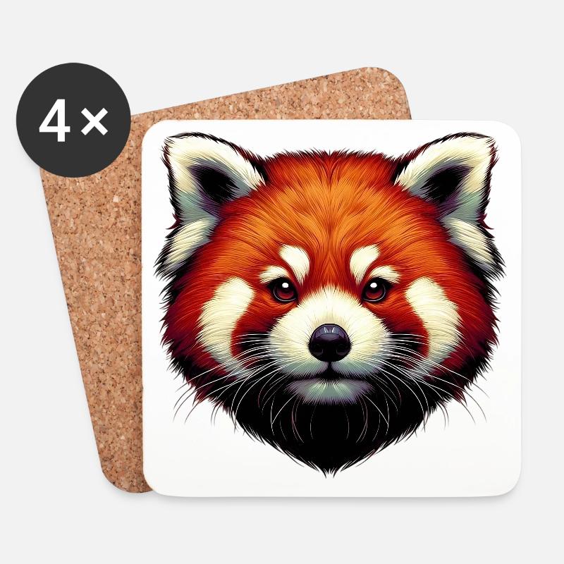 Kleiner Panda - Untersetzer (4er-Set) - Weiß