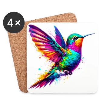Colibri - Dessous de verre (lot de 4) - blanc - Devant