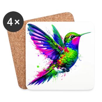 Colibri - Dessous de verre (lot de 4) - blanc - Devant