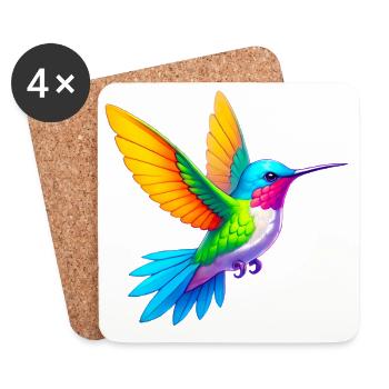 Colibri - Dessous de verre (lot de 4) - blanc - Devant