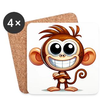 Monkey - Coasters (set of 4) - white - Front