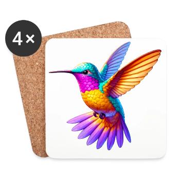 Colibri - Dessous de verre (lot de 4) - blanc - Devant