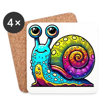 Schnecke - Untersetzer (4er-Set) - Weiß - Vorne