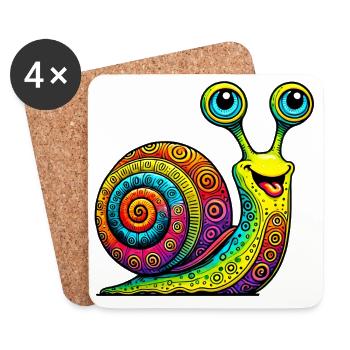 Snail - Coasters (set of 4) - white - Front