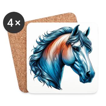 Cheval - Dessous de verre (lot de 4) - blanc - Devant