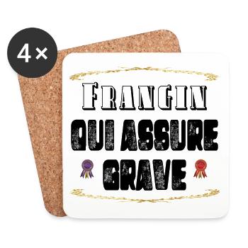 Frangin Qui Assure Grave - Dessous de verre (lot de 4) - blanc - Devant