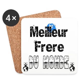 Meilleur Frère du Monde - Dessous de verre (lot de 4) - blanc - Devant