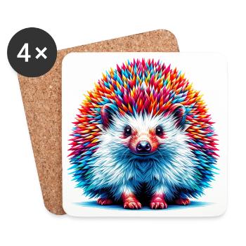 Igel - Untersetzer (4er-Set) - Weiß - Vorne