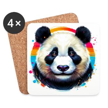 Panda - Dessous de verre (lot de 4) - blanc - Devant