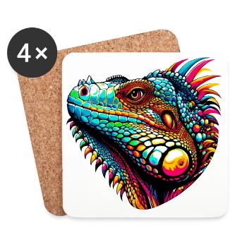 Iguana - Coasters (set of 4) - white - Front