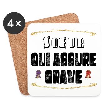 Soeur Qui Assure Grave - Dessous de verre (lot de 4) - blanc - Devant