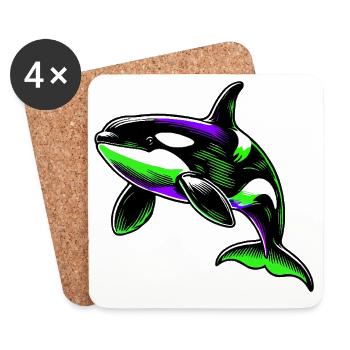 Killer whale - Coasters (set of 4) - white - Front