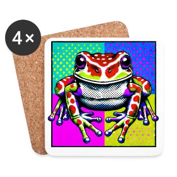 Grenouille - Dessous de verre (lot de 4) - blanc - Devant