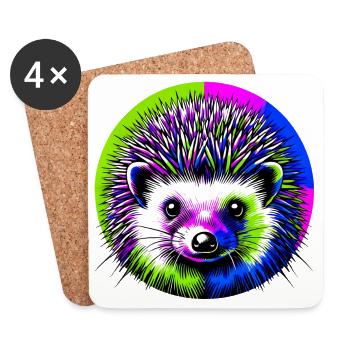 Hérisson - Dessous de verre (lot de 4) - blanc - Devant