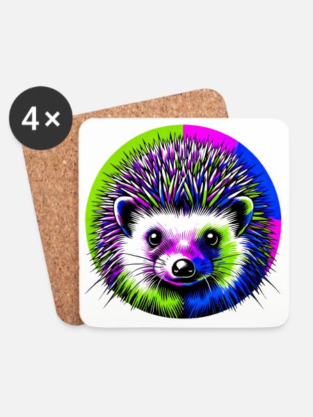 Igel - Untersetzer (4er-Set) - Weiß