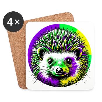 Igel - Untersetzer (4er-Set) - Weiß - Vorne