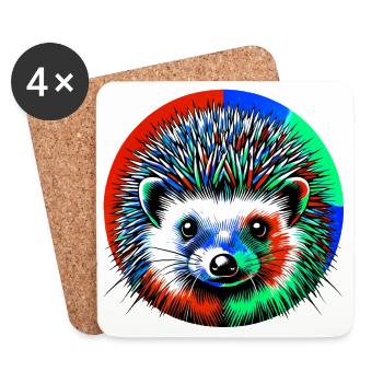 Igel - Untersetzer (4er-Set) - Weiß - Vorne