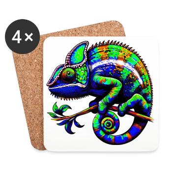 Chameleon - Coasters (set of 4) - white - Front
