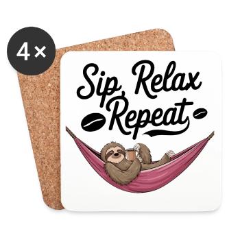 Sip, Relax, Repeat - Coasters (set of 4) - white - Front