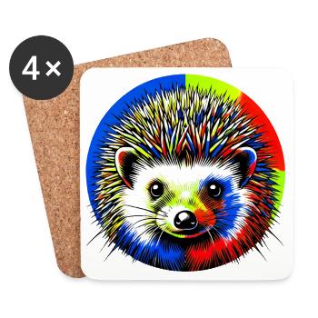 Igel - Untersetzer (4er-Set) - Weiß - Vorne