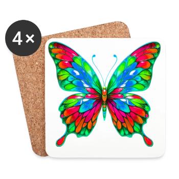 Schmetterling - Untersetzer (4er-Set) - Weiß - Vorne