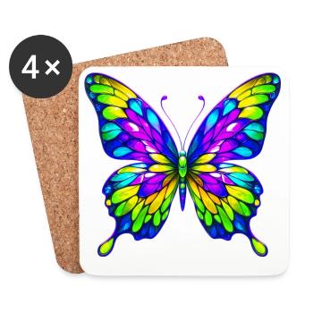 Schmetterling - Untersetzer (4er-Set) - Weiß - Vorne