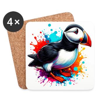 Puffin - Coasters (set of 4) - white - Front