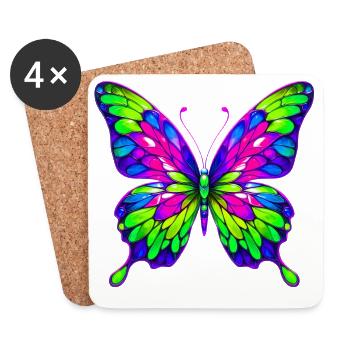Schmetterling - Untersetzer (4er-Set) - Weiß - Vorne