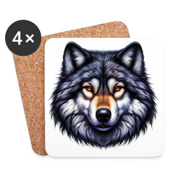 Wolf - Untersetzer (4er-Set) - Weiß - Vorne