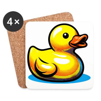 Ente Ente Ente Ente Ente - Untersetzer (4er-Set) - Weiß - Vorne