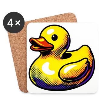 Ente Ente Ente Ente Ente - Untersetzer (4er-Set) - Weiß - Vorne