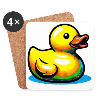 Ente Ente Ente Ente Ente - Untersetzer (4er-Set) - Weiß - Vorne