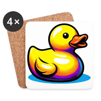 Ente Ente Ente Ente Ente - Untersetzer (4er-Set) - Weiß - Vorne