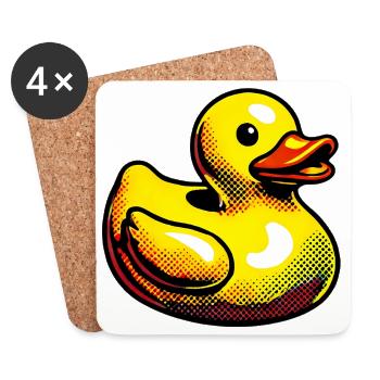 Ente Ente Ente Ente Ente - Untersetzer (4er-Set) - Weiß - Vorne