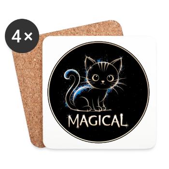 Magic Cat - Coasters (set of 4) - white - Front
