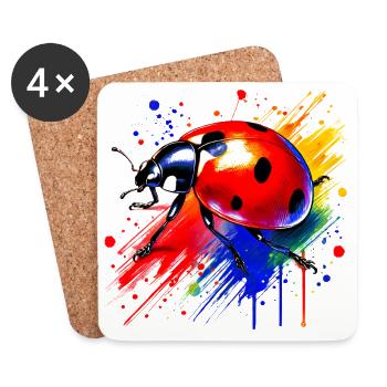 Coccinelle - Dessous de verre (lot de 4) - blanc - Devant