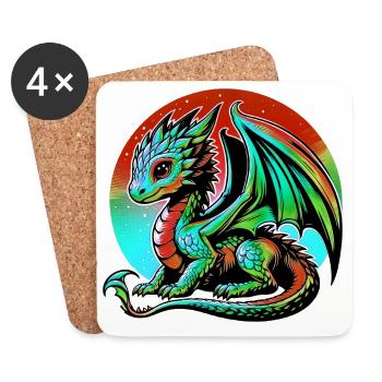 Dragon - Coasters (set of 4) - white - Front