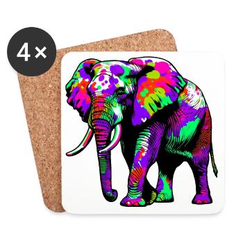 Elephant - Coasters (set of 4) - white - Front