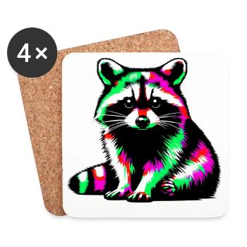 Raccoon - Coasters (set of 4) - white - Front