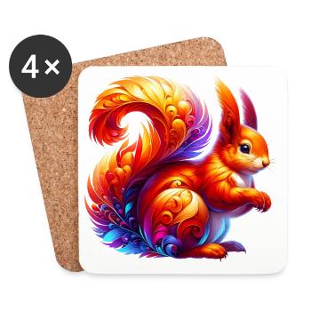 Squirrel - Coasters (set of 4) - white - Front