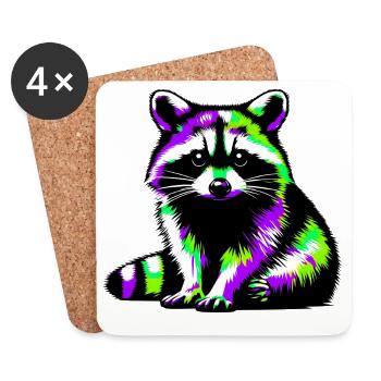 Raccoon - Coasters (set of 4) - white - Front