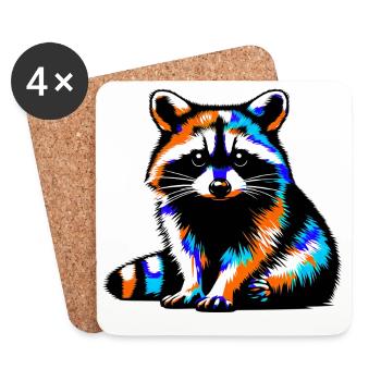 Raccoon - Coasters (set of 4) - white - Front