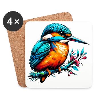 Kingfisher - Coasters (set of 4) - white - Front