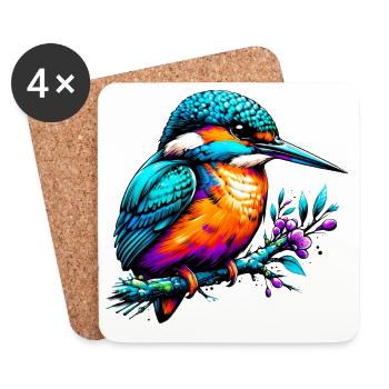 Kingfisher - Coasters (set of 4) - white - Front